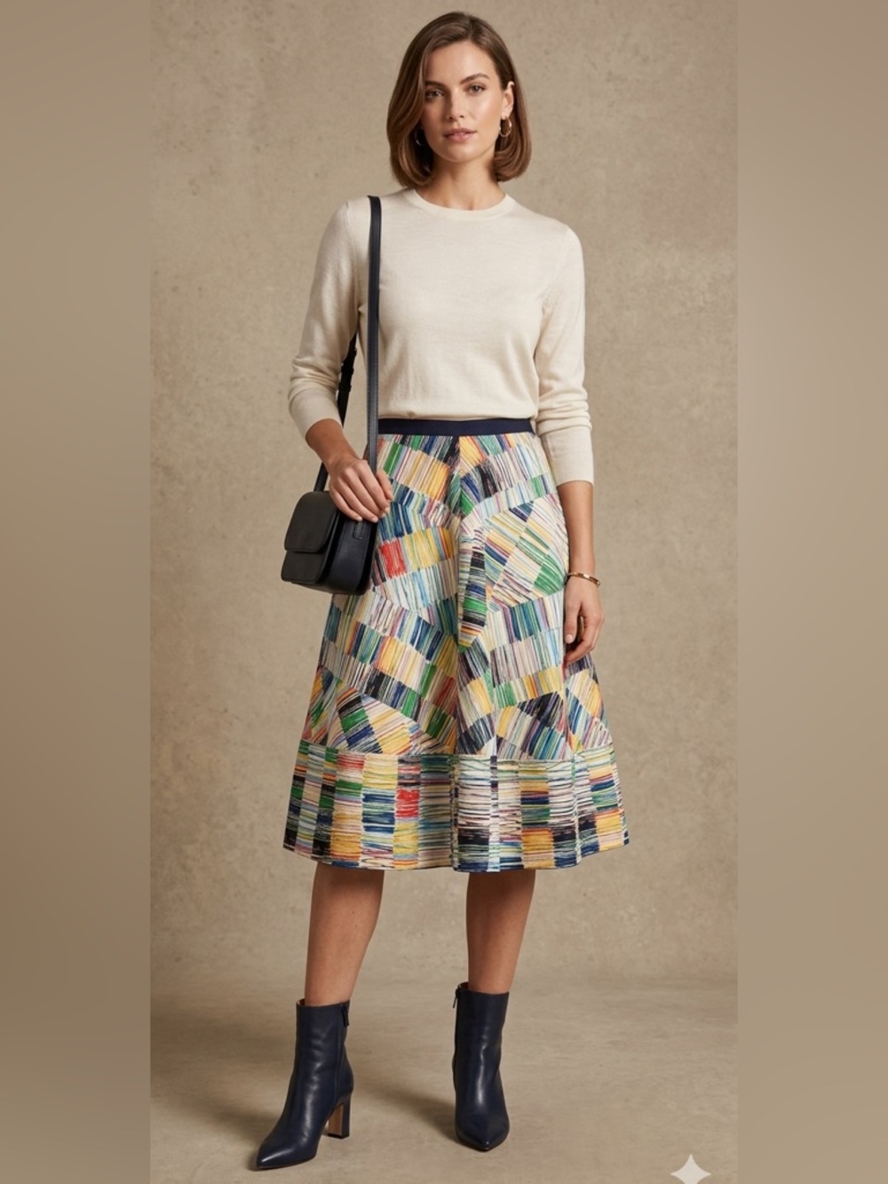 Piazza Sempione A-Line Skirt Geometric Print Size 38 IT US 4